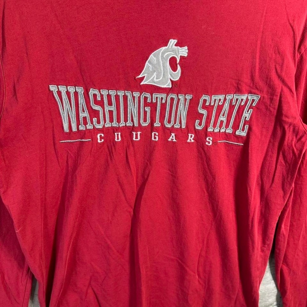 Washington State Cougars Burgundy Champion Campus Long Sleeve crew Neck Tee M - Picture 3 of 7